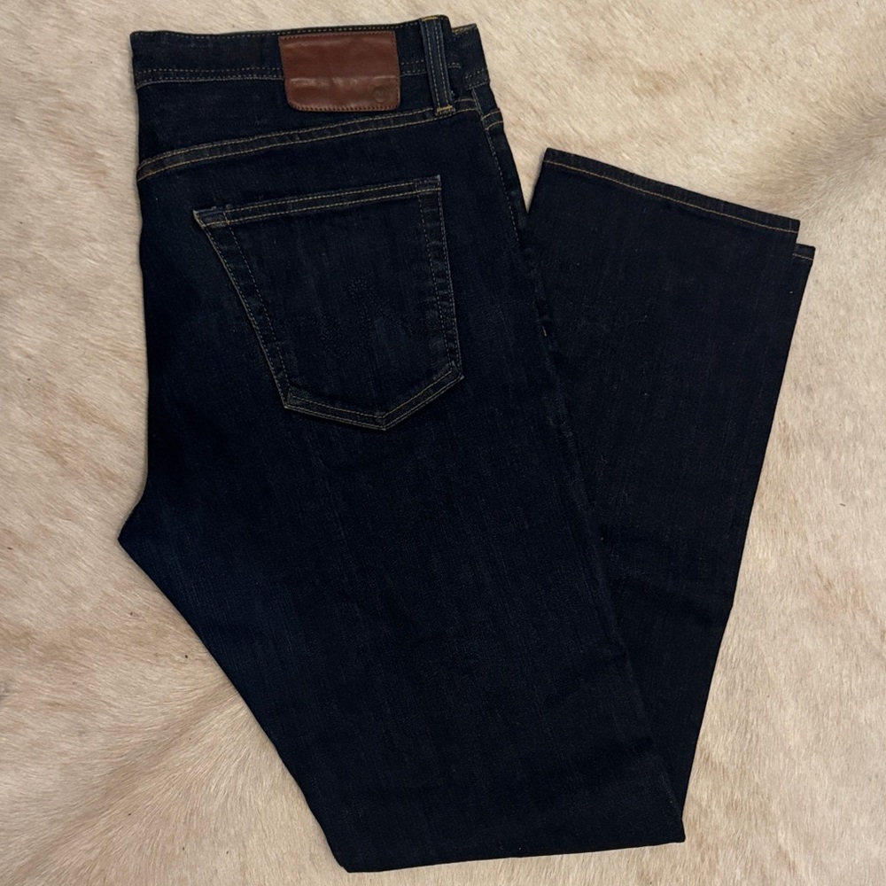 AG Adriano Goldschmied Men's Deep Indigo Straight Jeans